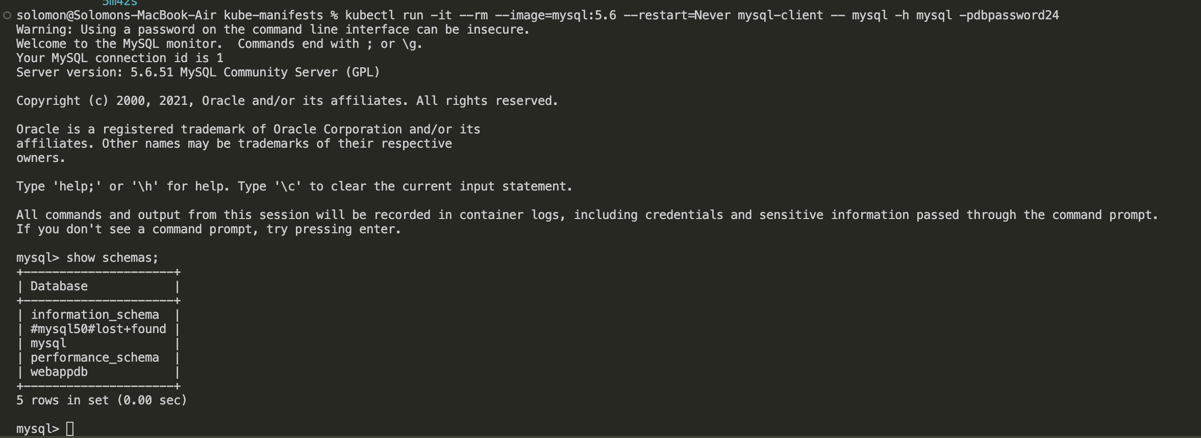 enter sql